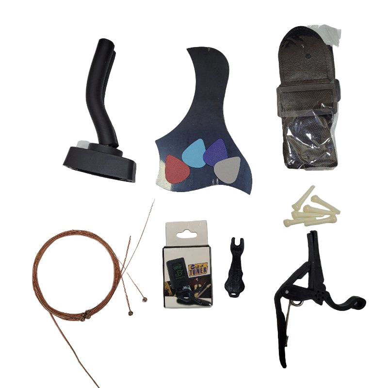 Pack Guitarra Electroacústica Negro