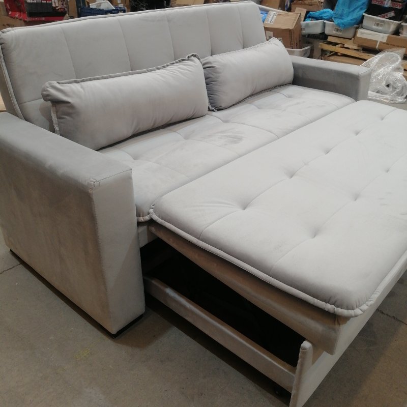 Sofa Cama  2 Cuerpos + 2 Cojines Diqualita Londres Gris