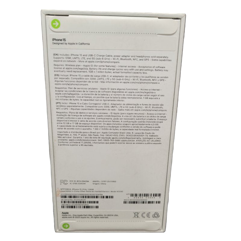 iPhone 15 Apple Rosado 128 Gb A3090