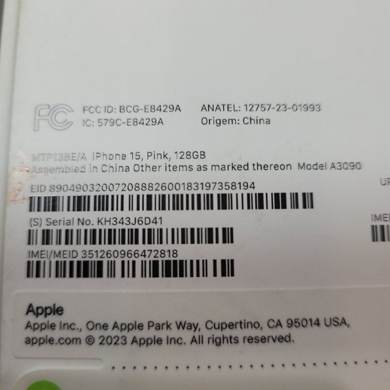 iPhone 15 Apple Rosado 128 Gb A3090