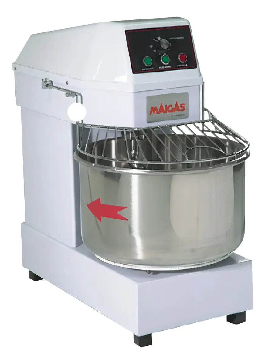Amasadora Industrial Maigas HS30 12 kg/ 35 Litros, Blanco