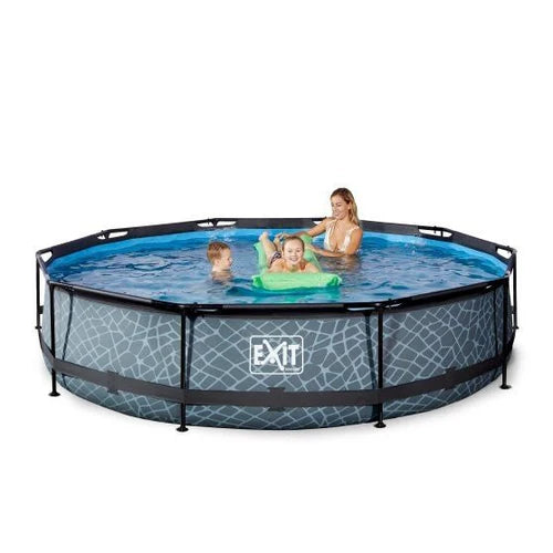 Piscina Estructural Redonda Exit Toys Stone 360x76cm