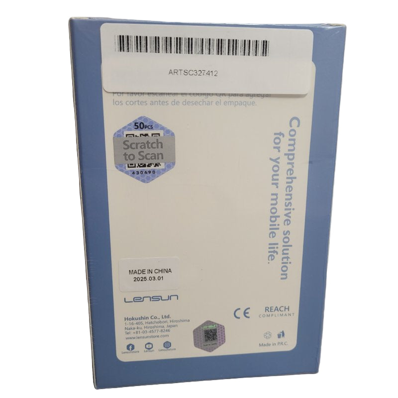 Caja De 50 Laminas Protectoras Transparente Lensun Hidrogel 3d 183x120 Mm