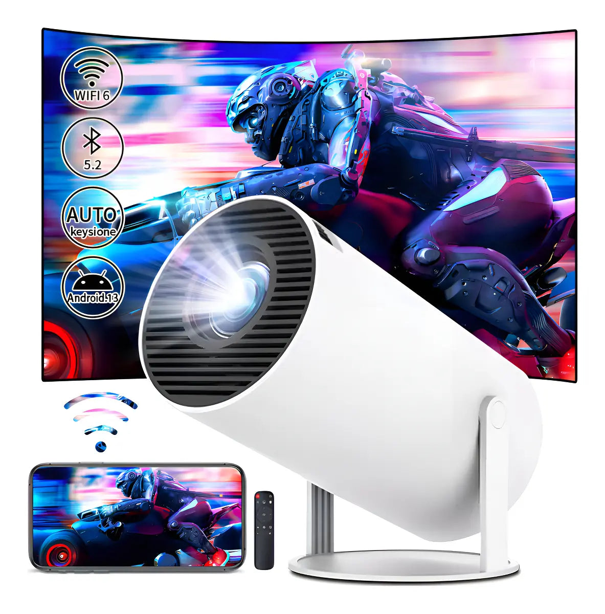 Mini Proyector profesional 4K Android WiFi 10000 LM Smart TV Ultra HD HDR