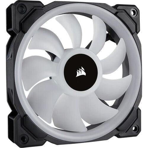 Ventilador de caja Corsair LL120 RGB con doble bucle de luz y PWM de 120 mm (negro)