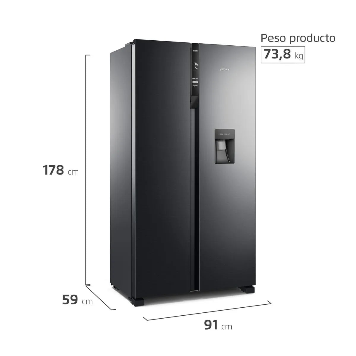 Refrigerador Fensa SFX440B 436 Litros Negro