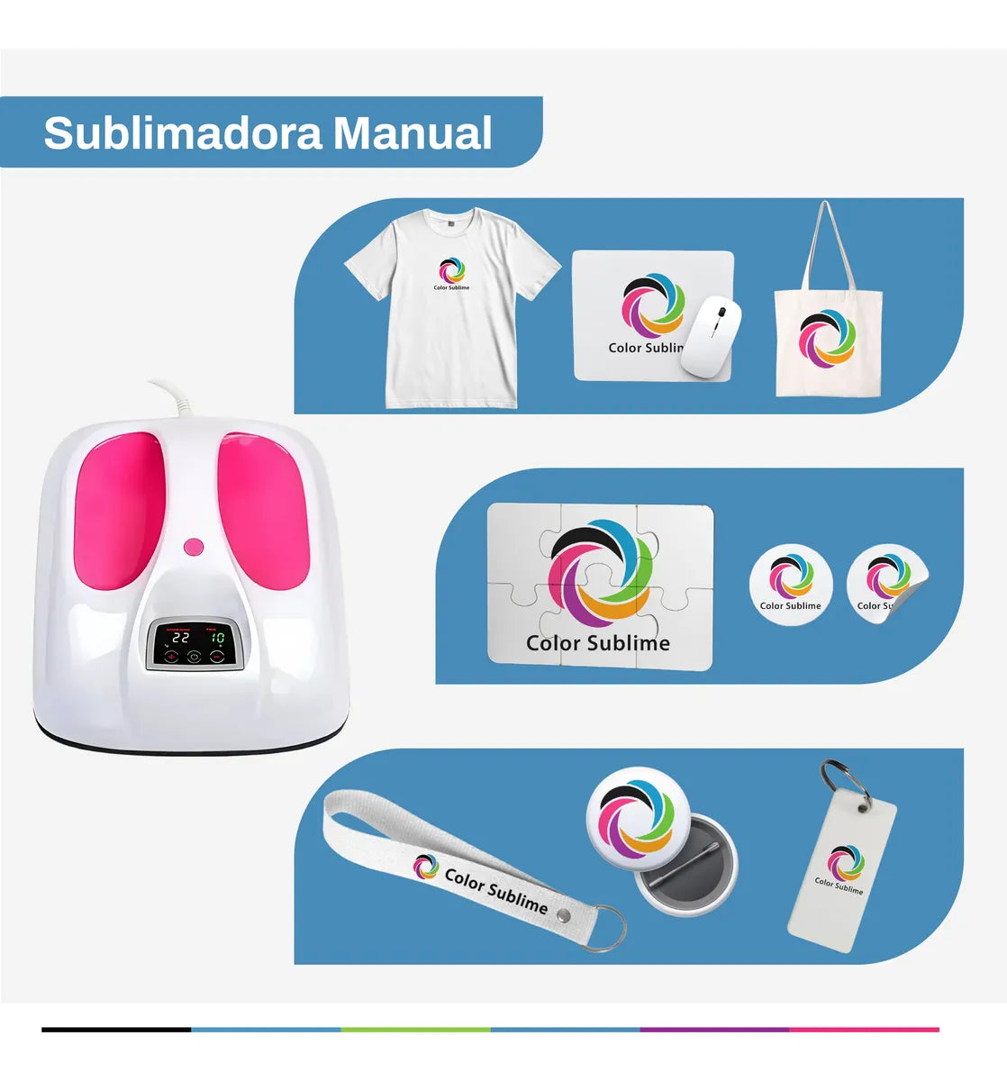 Plancha Portátil Estampadora Sublimadora Hoby Easypress 25x30 cm