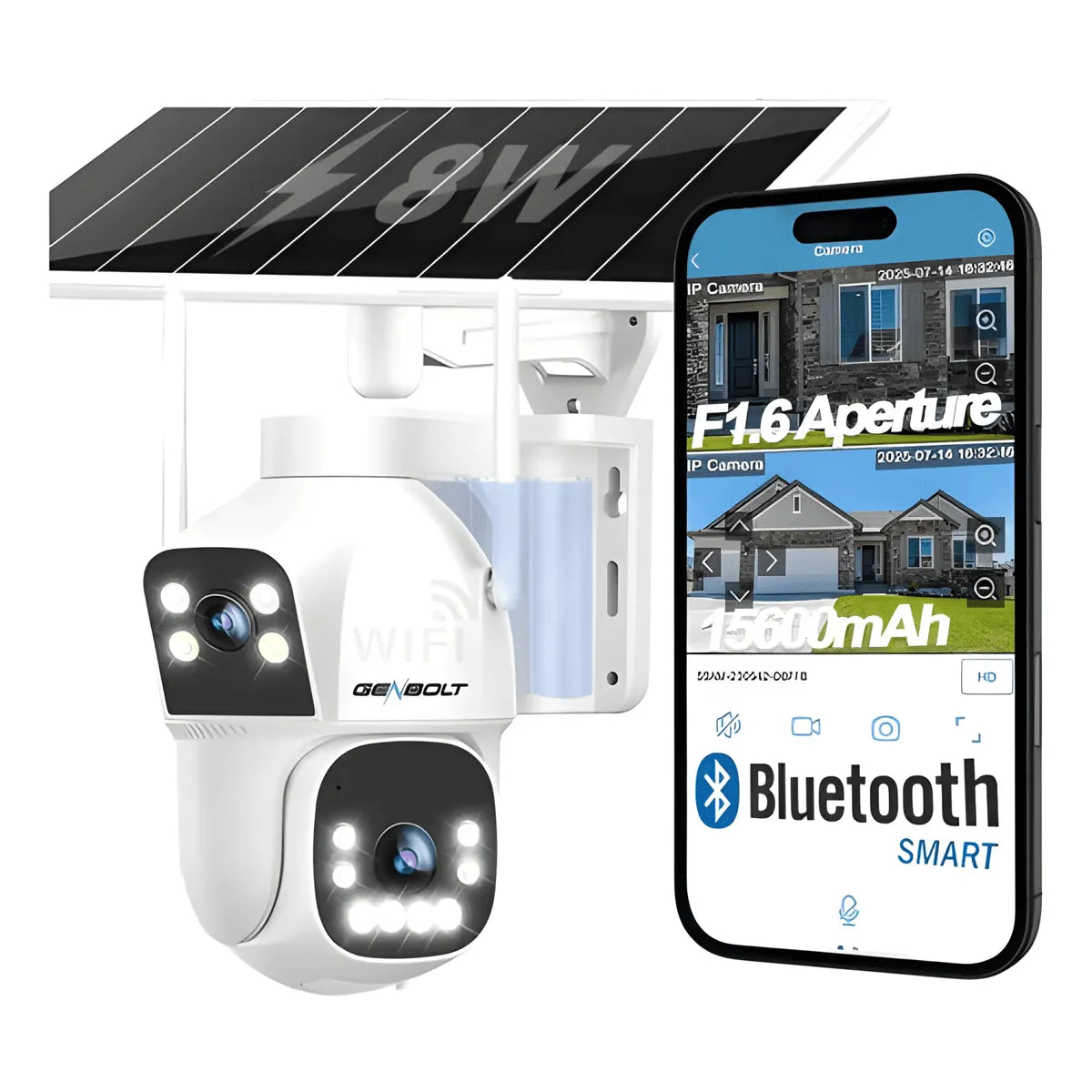 Cámara de Seguridad Solar Genbolt Pro HD GB217H WI-FI