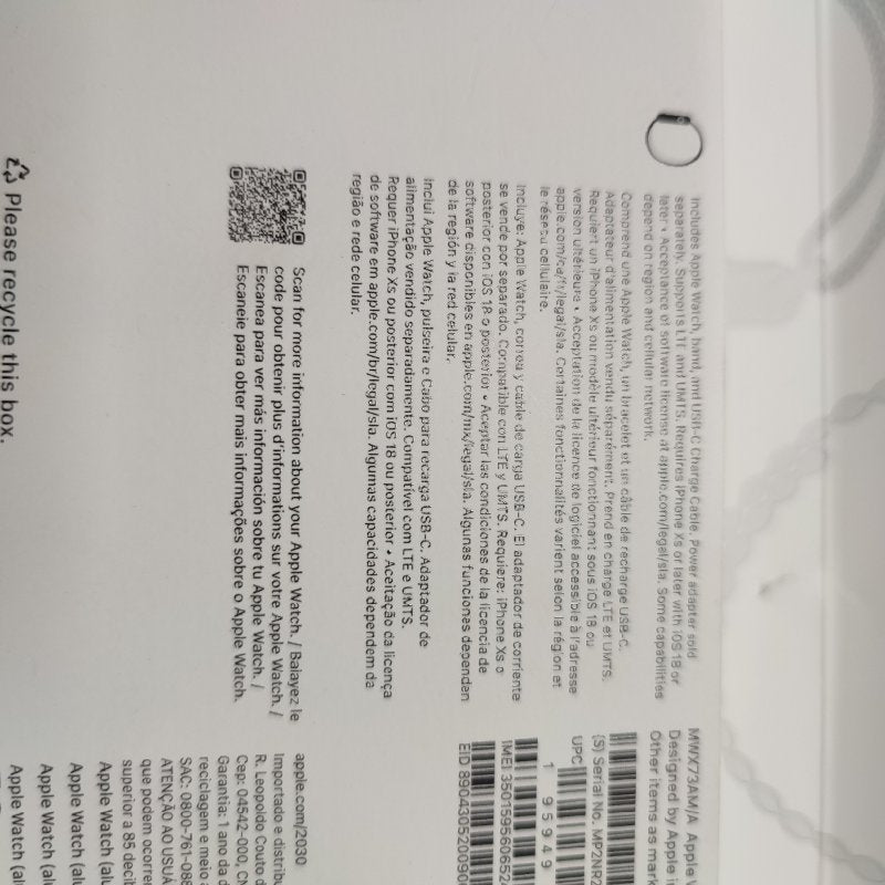 Reloj Apple Watch Series 10 A3001 Jet Black Al Black 42mm (M/L)