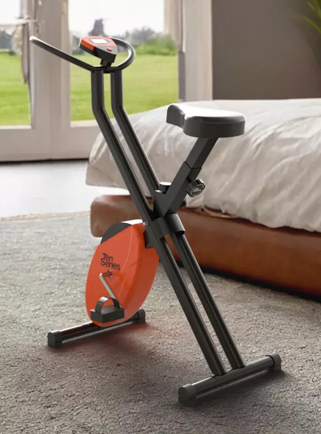 Bicicleta Estática Plegable Ten Series SBX, Naranja