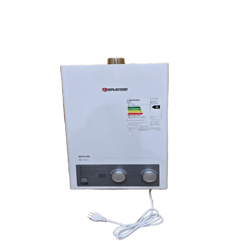 Calefón A Gas Natural Tiro Forzado Splendid Mvg Tfi 13 Blanco 13 Litros