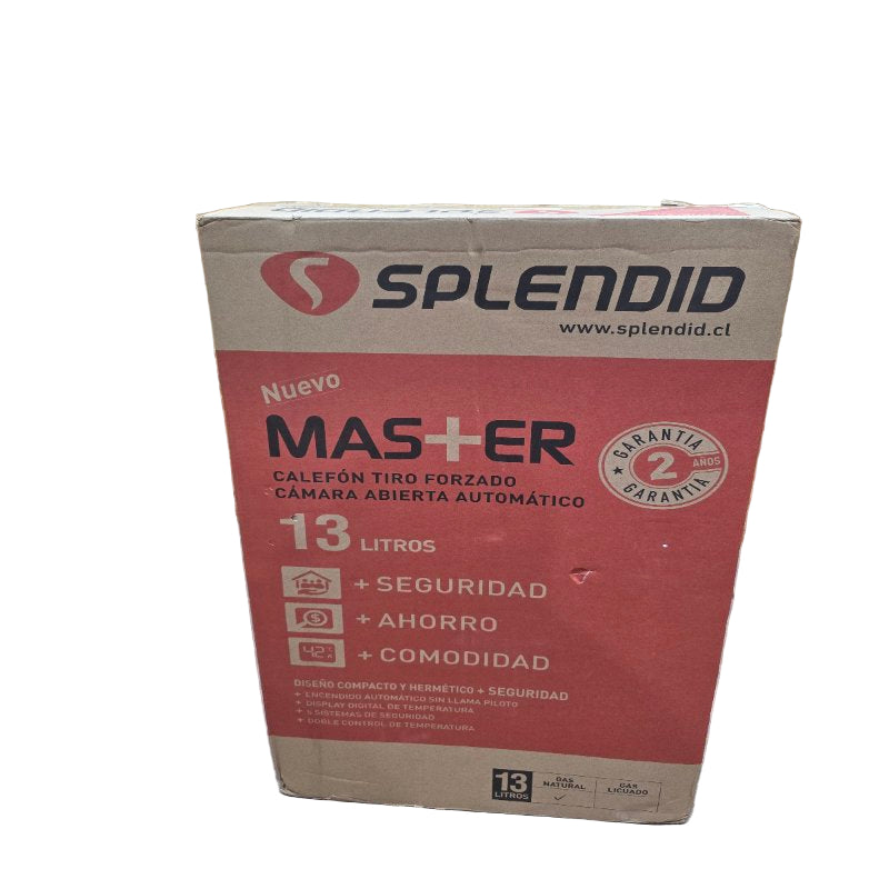 Calefón A Gas Natural Tiro Forzado Splendid Mvg Tfi 13 Blanco 13 Litros