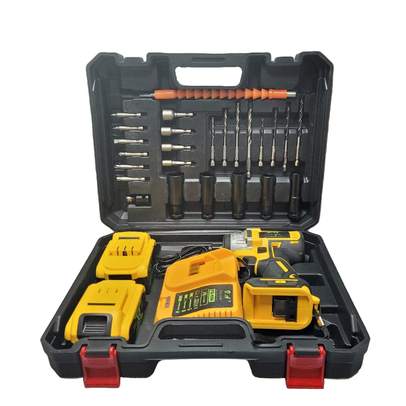 Kit Taladro Inalámbrico Vida Amor Amarillo 28v