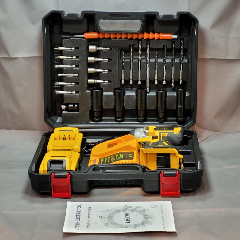 Kit Taladro Inalámbrico Vida Amor Amarillo 28v
