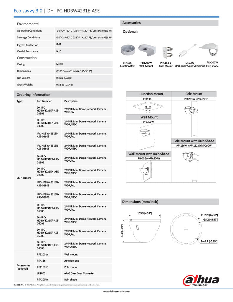 Ip Camara Dahua Ipc-Hdbw4231E-Ase-0360B