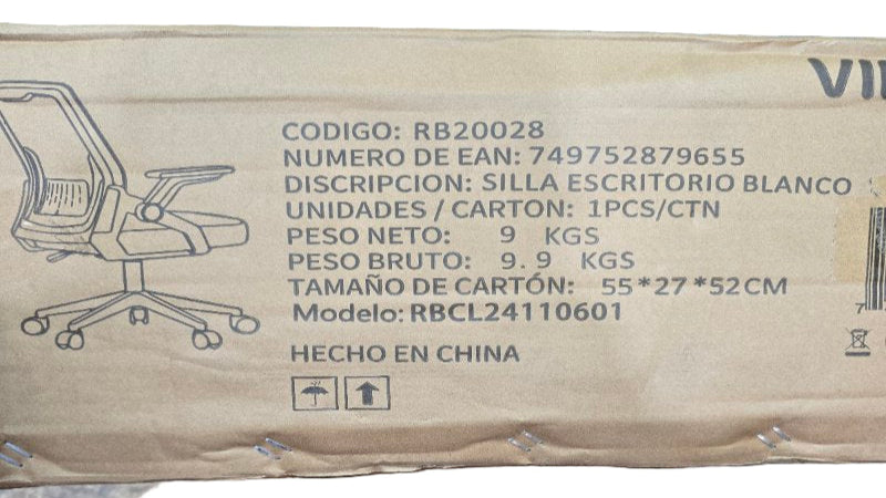Silla Escritorio Ergonomica Vidita Rbcl24110601 Blanco -Negro