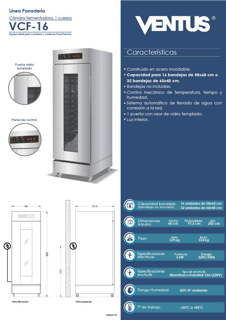 Cámara Fermentadora Ventus Vcf-16