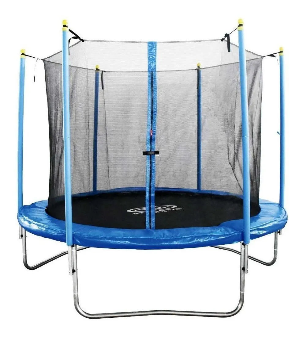 Trampolín con Red Protectora Athletic Works CTR-08-P11-C 2.44 mts - Negro/Azul