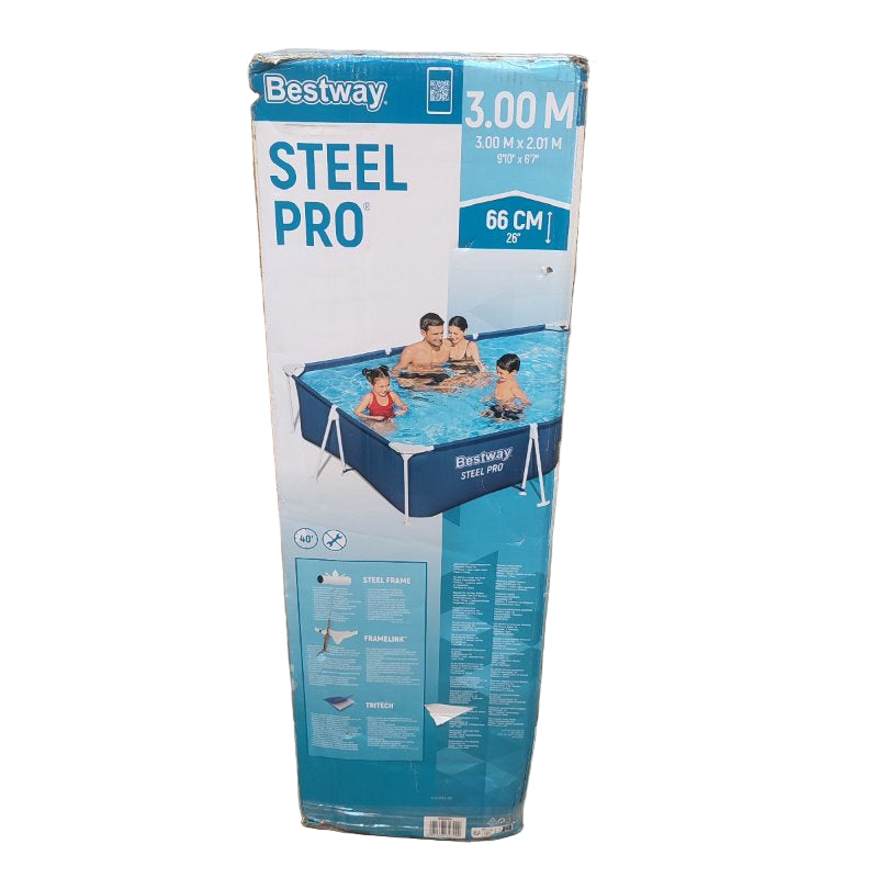 Piscina Rectangular Bestway Steel Pro Azul 3.00mx2.01mx66cm 3300 Lts