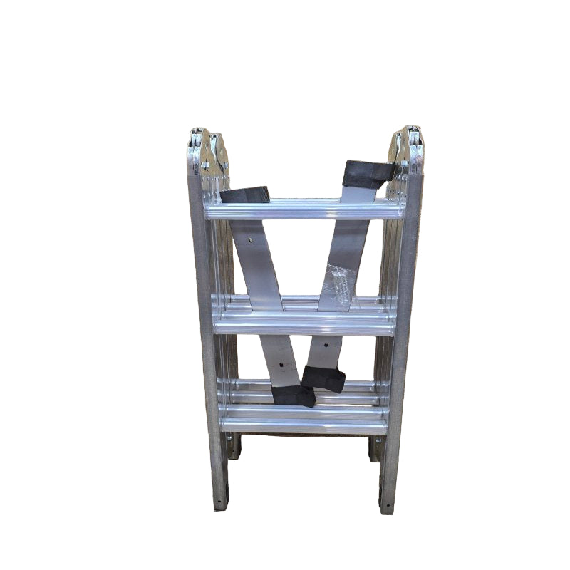 Escalera Plegable Multifuncional 12 Peldaños 4x3 Uzafix Gris 150kg