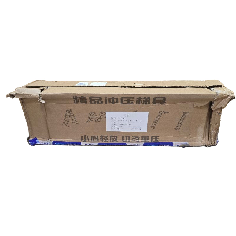 Escalera Plegable Multifuncional 12 Peldaños 4x3 Uzafix Gris 150kg