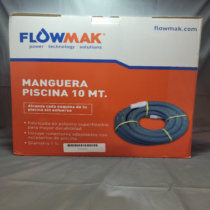 Manguera Piscina Flowmak 10 Mts Negro/Celeste