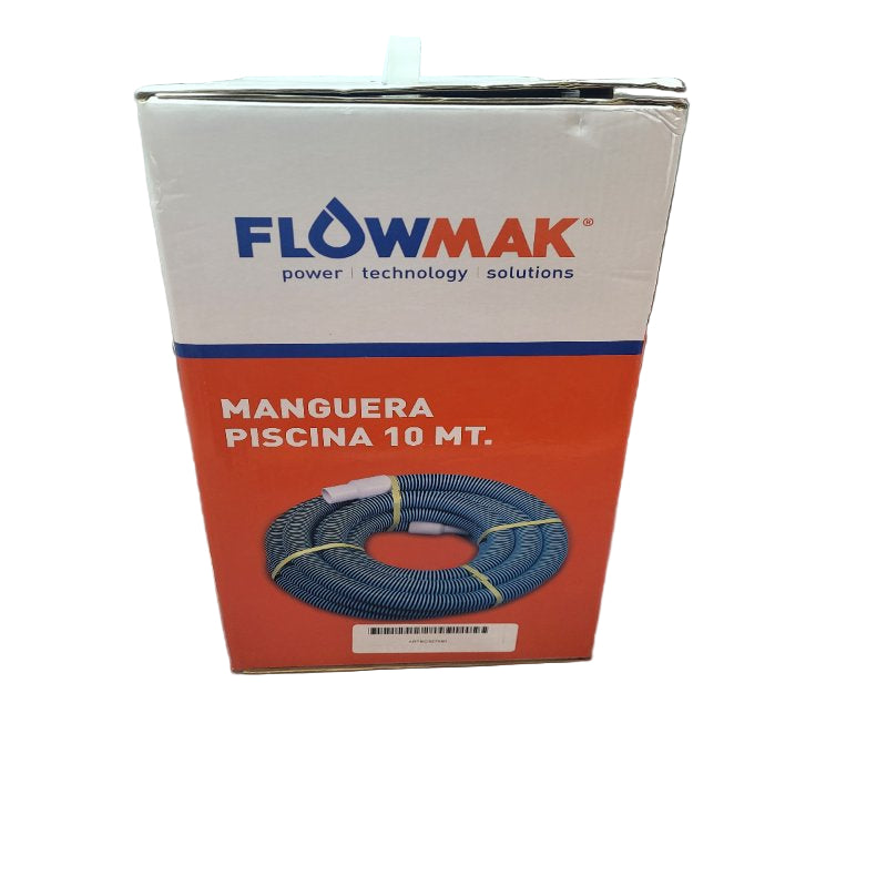 Manguera Piscina Flowmak 10 Mts Negro/Celeste