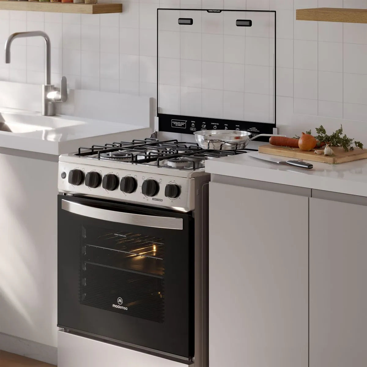 Cocina a Gas 4 Quemadores Mademsa FM4PSC, Inox