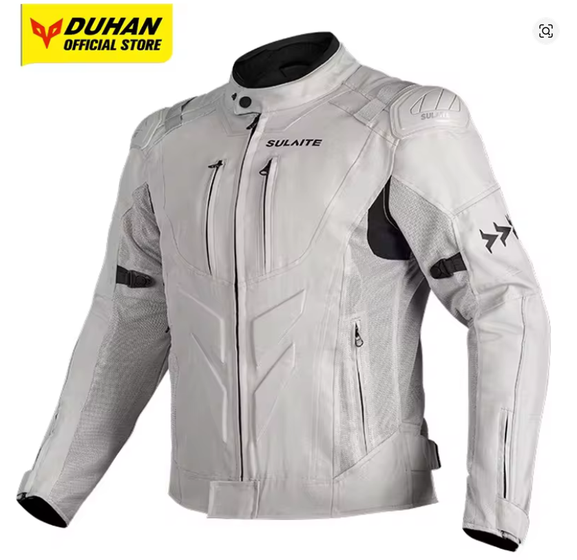 Chaqueta de Motocicleta SULAITE Beige M Hombre Transpirable de Verano
