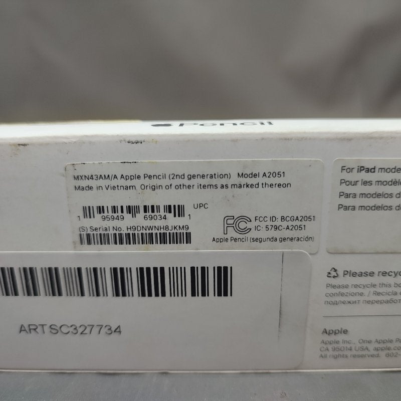 Pencil (2nd Generation) Apple A2051 Blanco