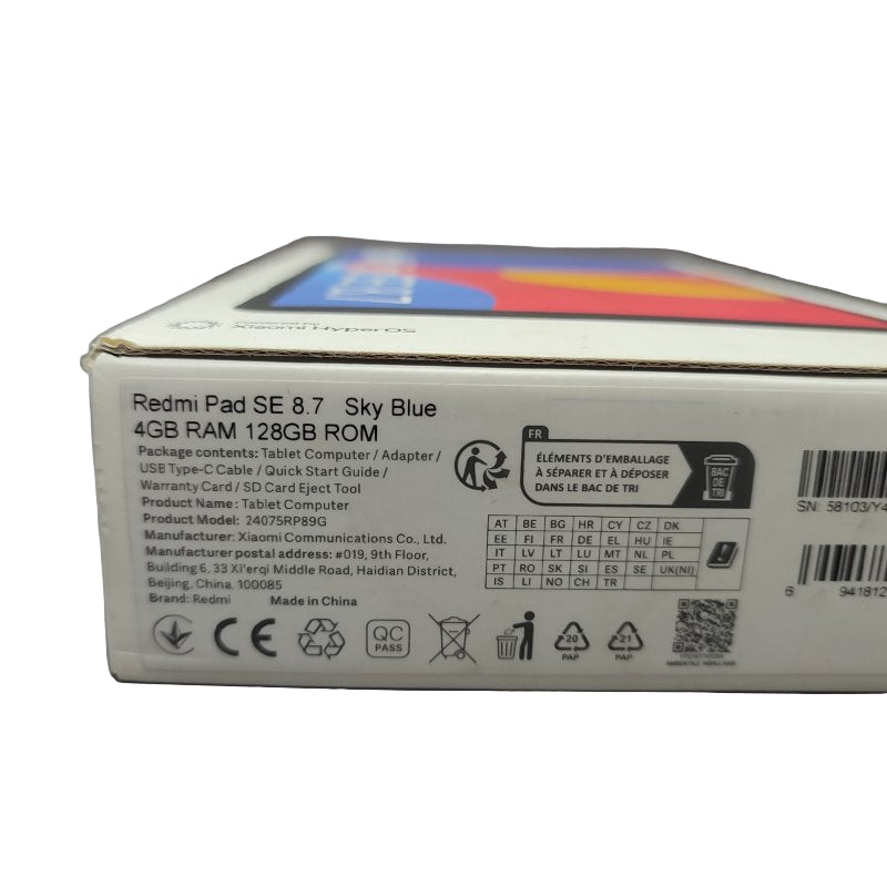 Tablet Xiaomi Redmi Pad Se / 24075rp89g Sky Blue 8.7" Ram: 4gb / Rom: 128gb