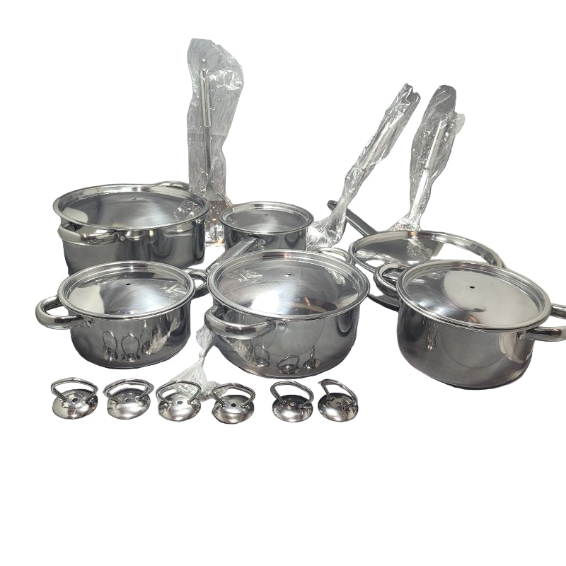 Juego  De Utensilios De Cocina 15 Piezas Generico Acero Inox 4515