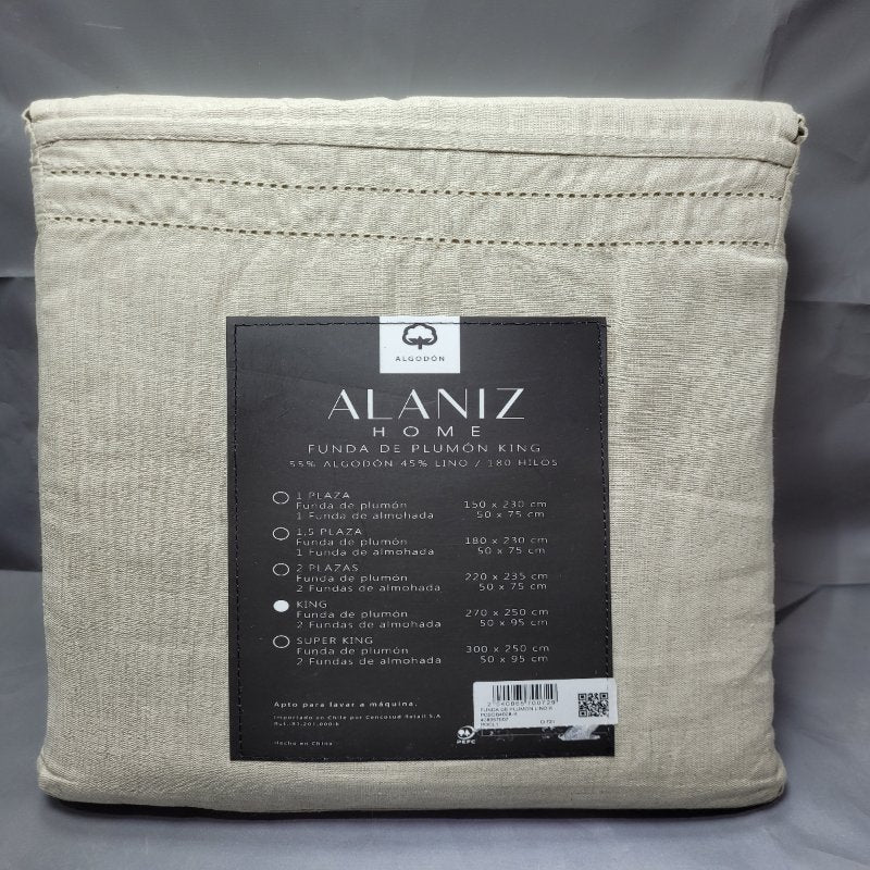 Funda De Plumon Alaniz Home Lino Beige King