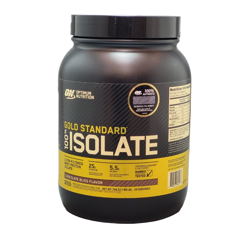 Proteínas 100% Isolate Optimum Nutrition Chocolate Bliss Flavor 1.64lb