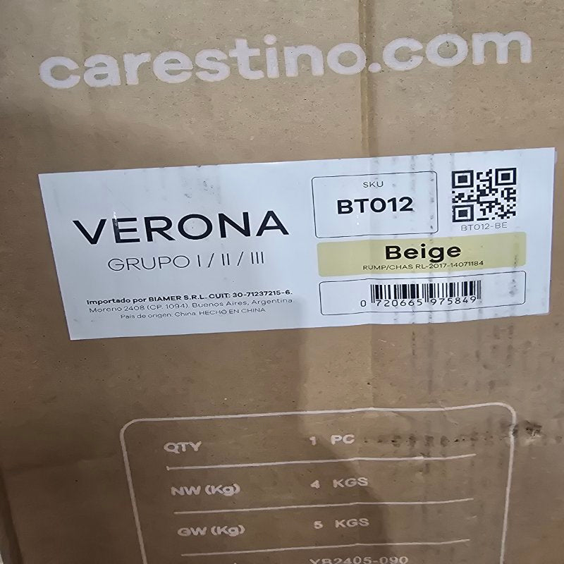 Silla Para Auto Grupo 1/2/3 Carestino Verona Beige