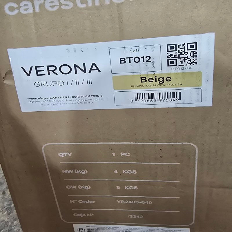 Silla Para Auto Grupo 1/2/3 Carestino Verona Beige