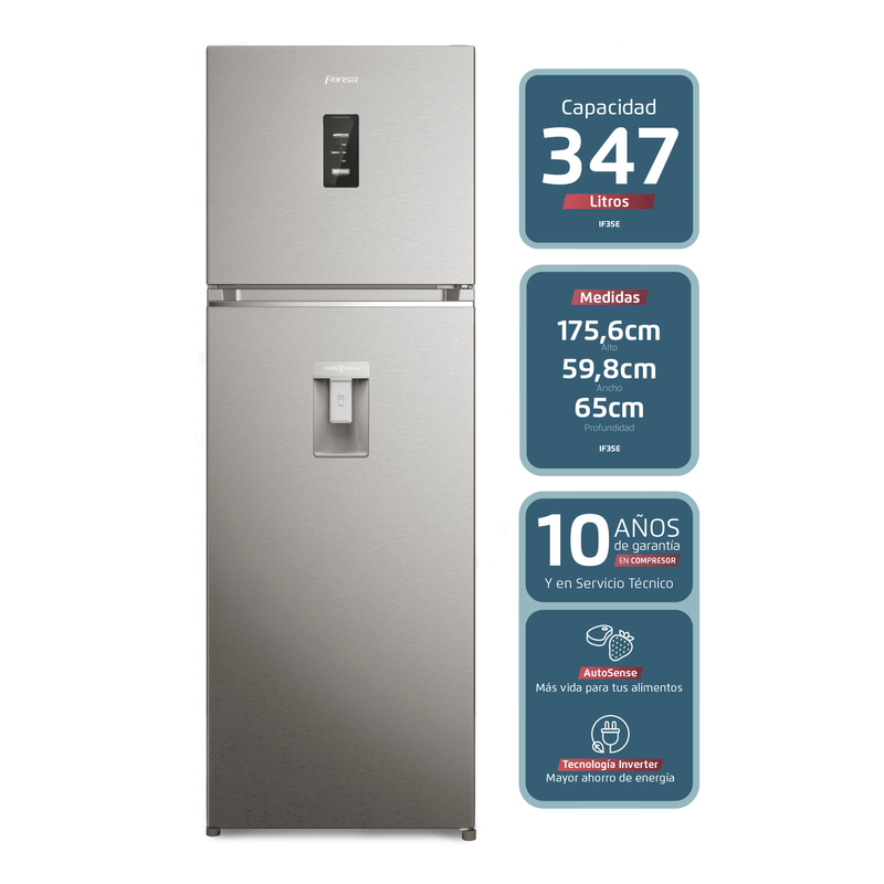 Refrigerador Congelador Fensa If35E 200/50 Sis. Desh. Automatico Gris 347Lt