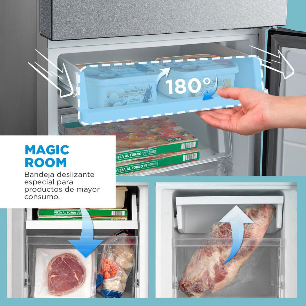 Refrigerador Bottom Midea MDRB379FGF50 273 Litros, Gris