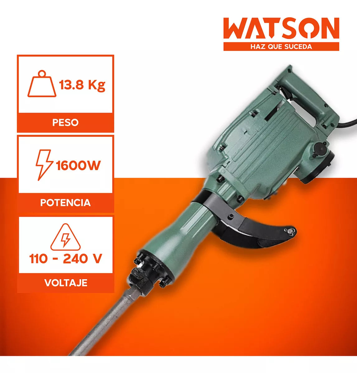 MARTILLO DEMOLEDOR WATSON CANGO + CINCELES 13.8 KG