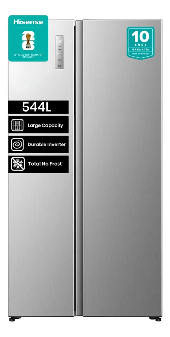 Refrigerador Hisense RS3P558NECF 544 Litros Inox