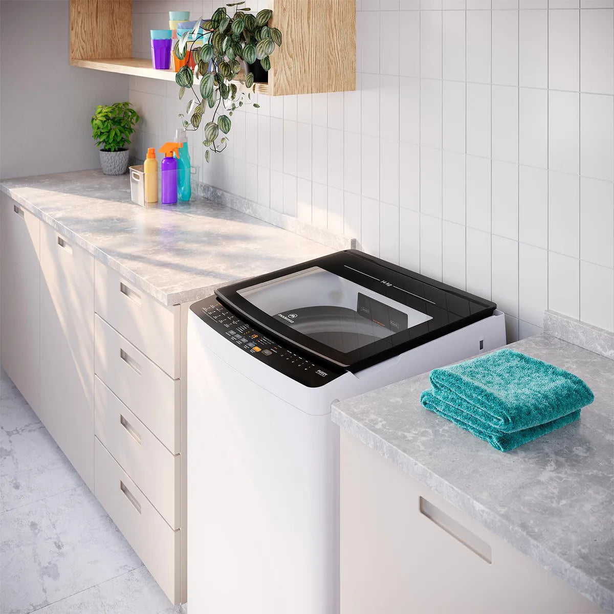 Lavadora Automática Mademsa MDWMT14W 14 kg, Blanco
