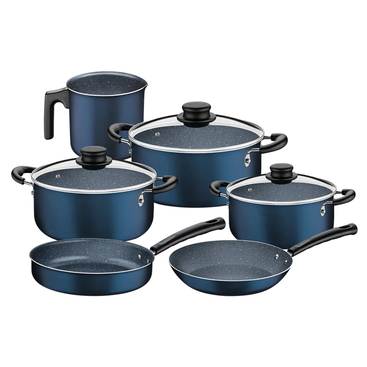 Set de Batería de Cocina Tramontina 9 Piezas, Antiadherente, azul oscuro
