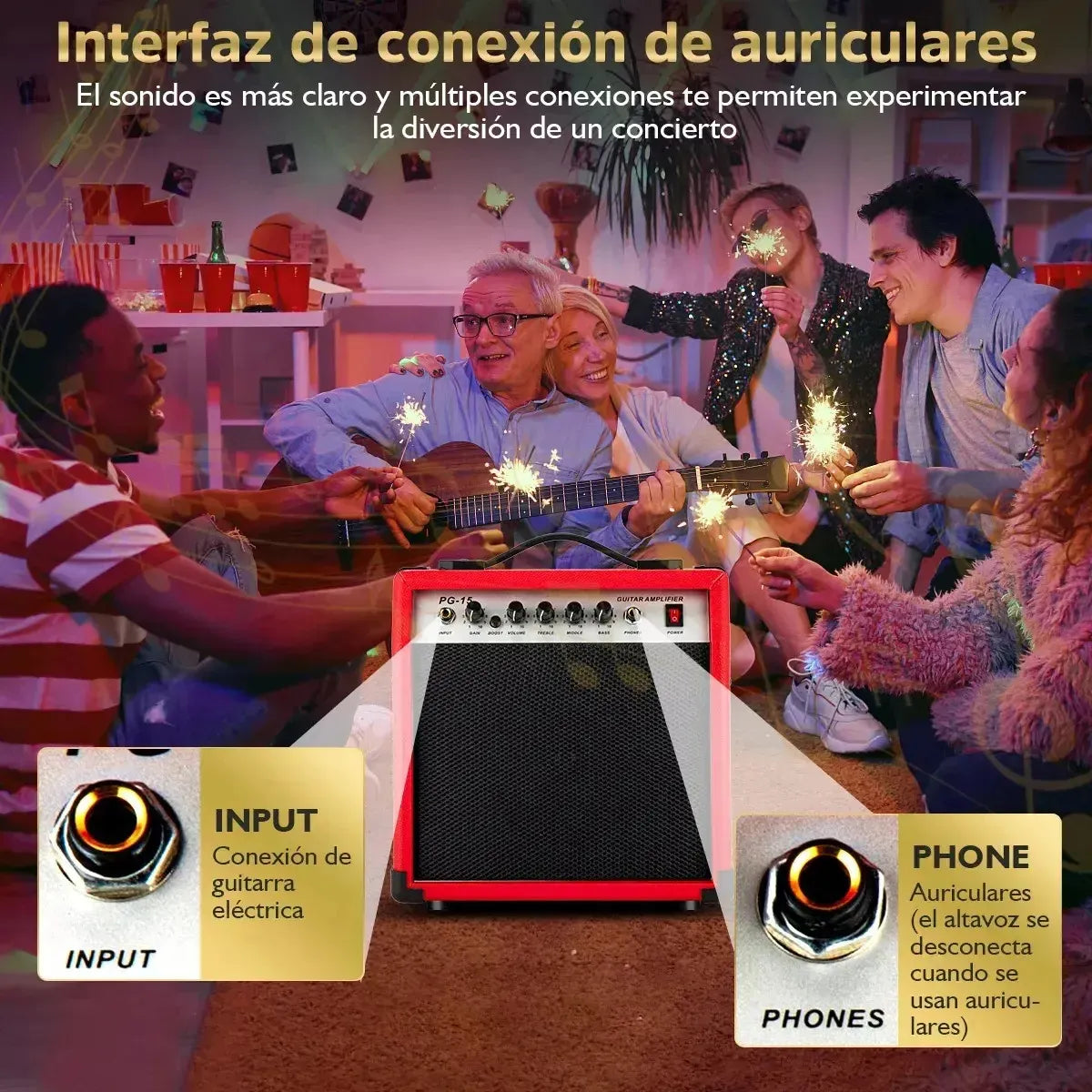 Amplificador Lullaby para Guitarra Eléctrica, Rojo