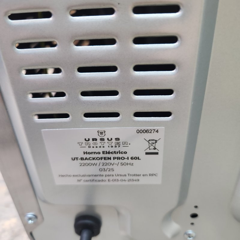 Horno Eléctrico Ursus Trotter Ut-Backofen Pro-I 60 L