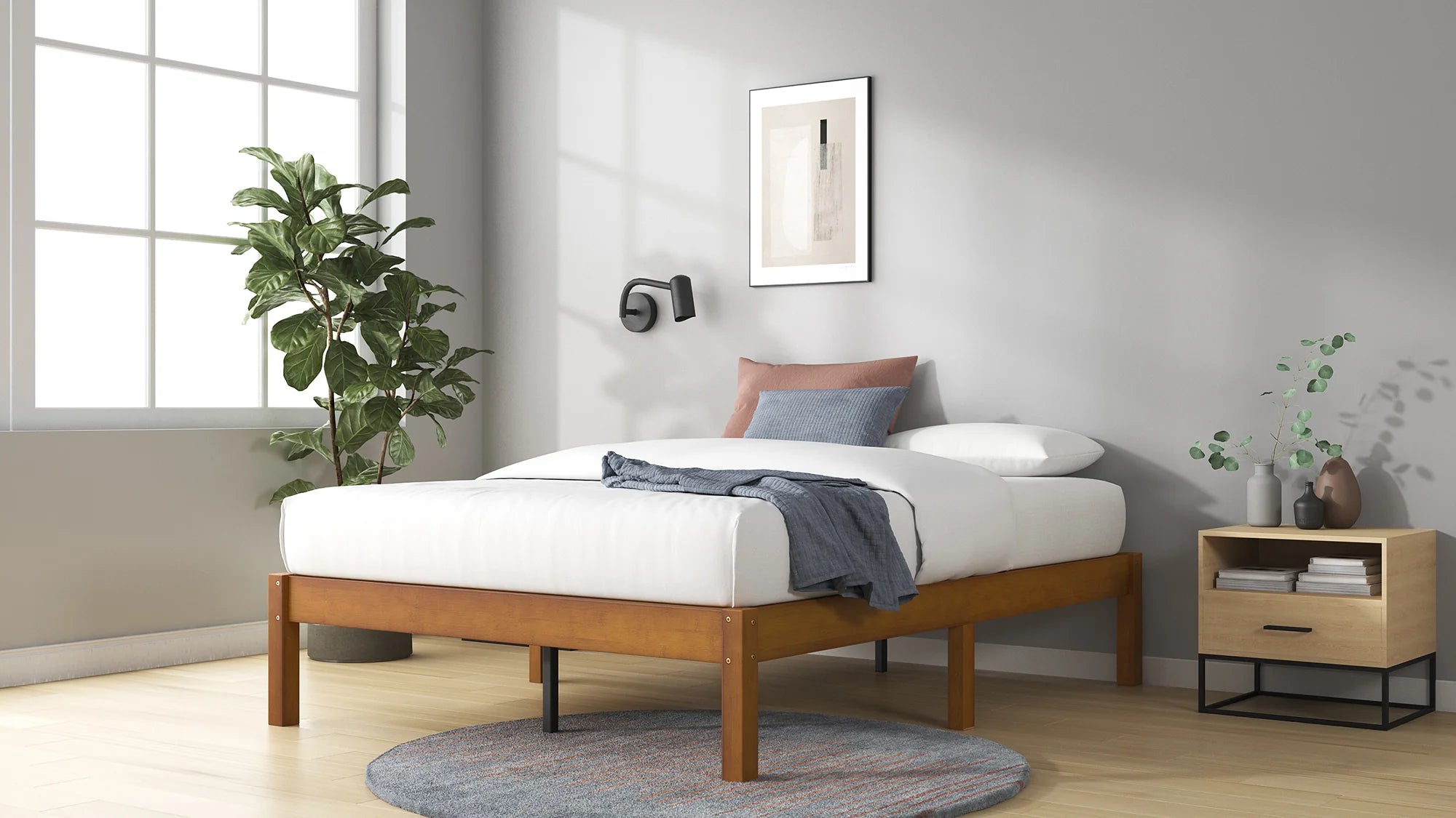 Base de Cama de Plataforma de Bambú Ellie King, Zinus