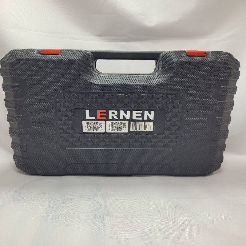 Kit Taladro Percutor Inalámbrico Lernen Destornillador 21v + 2 Baterías Rojo