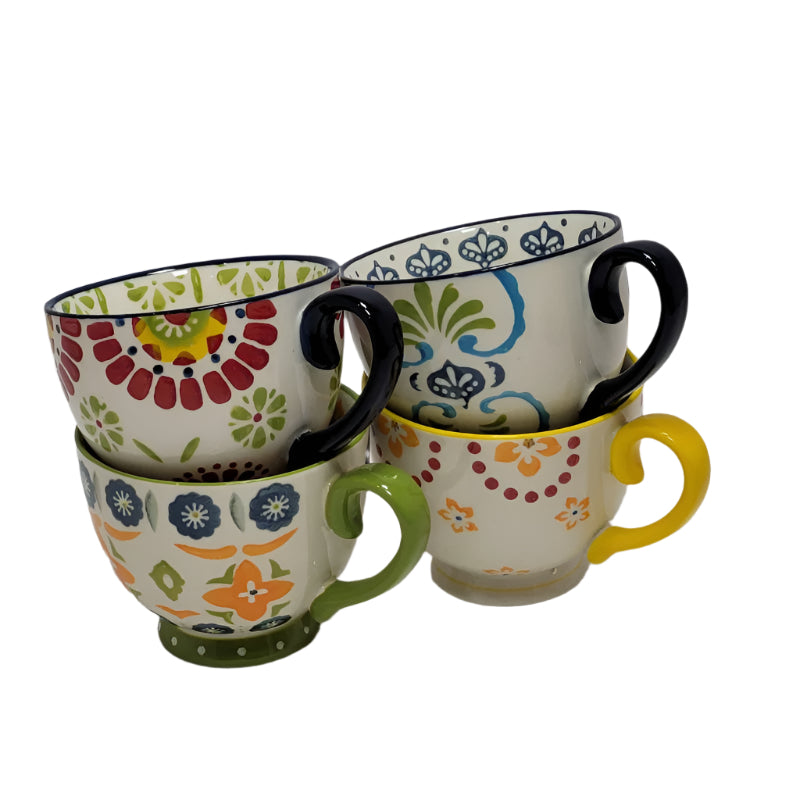 Juego De 4 Tazas De Cafe De Ceramica Deecoo Handmade  Coffee Mugs