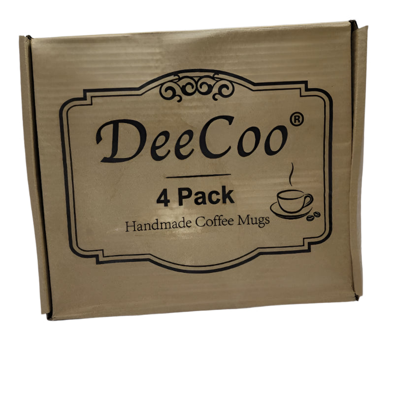 Juego De 4 Tazas De Cafe De Ceramica Deecoo Handmade  Coffee Mugs