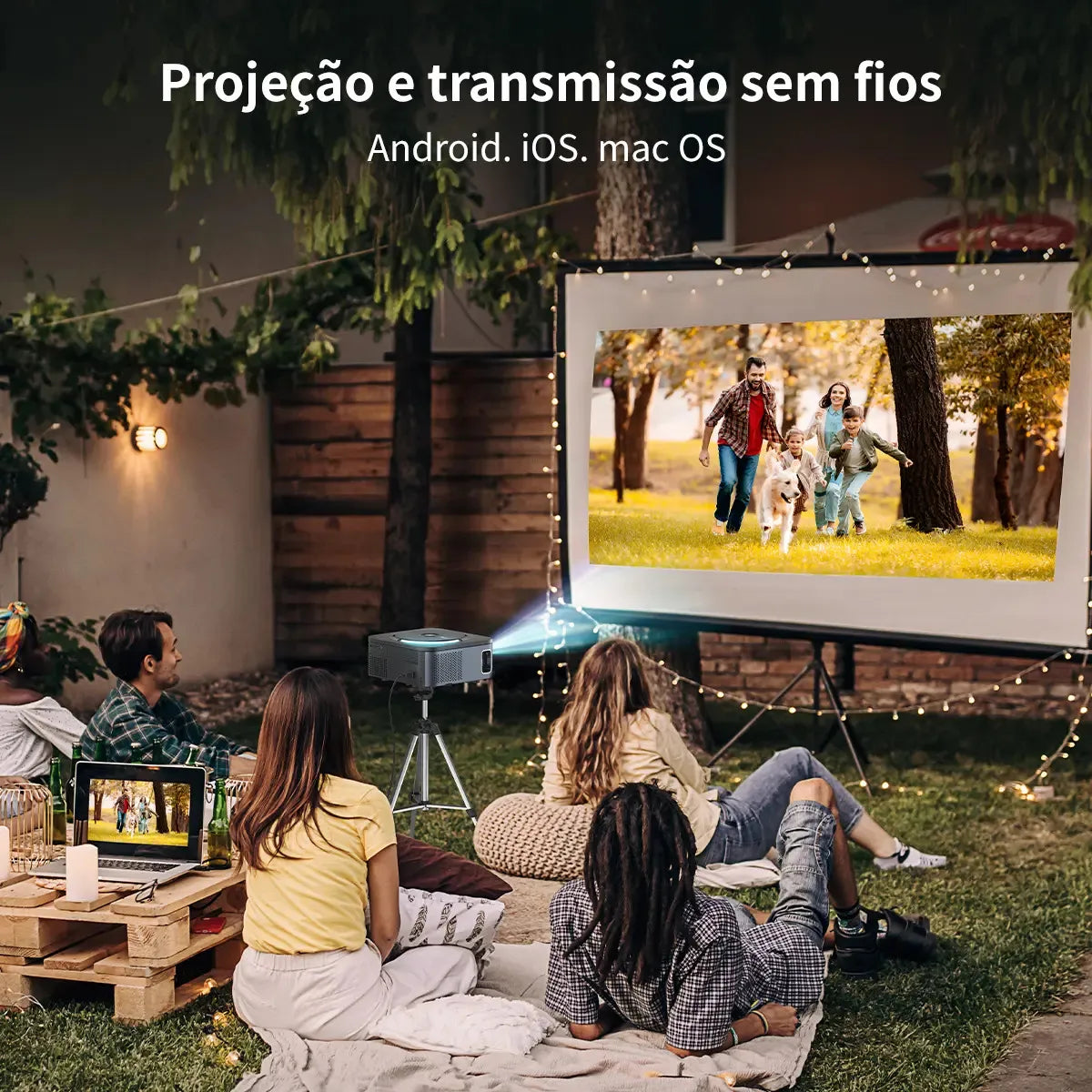 Proyector Profesional Vazani WiFi Resolución 1080p, Negro