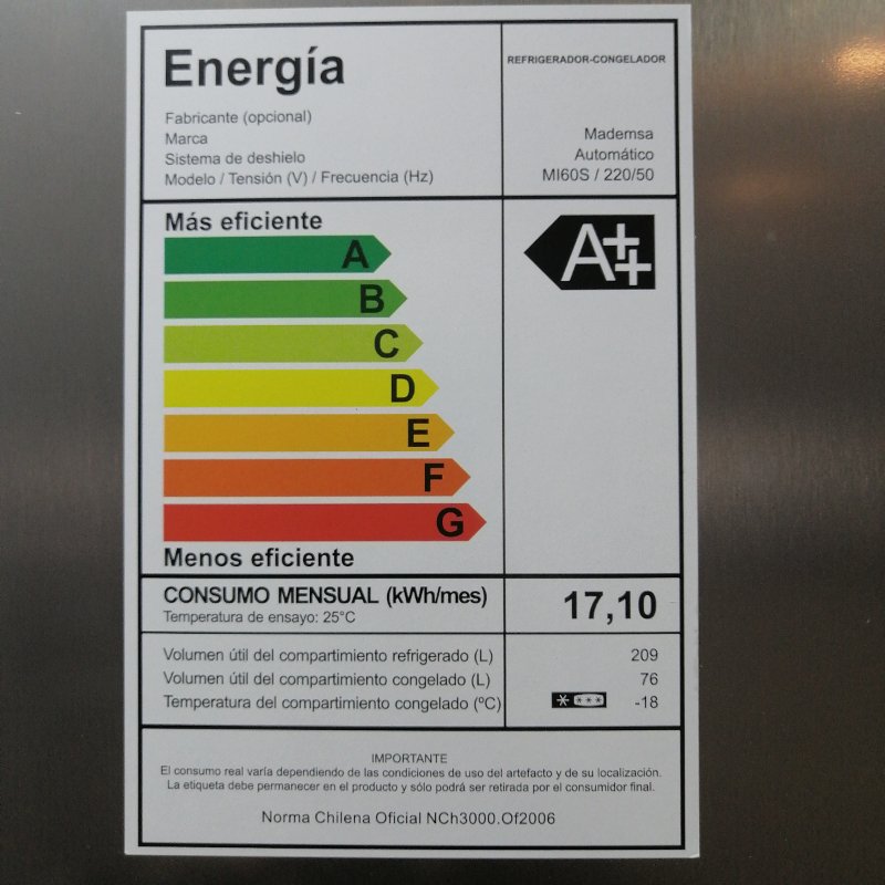 Refrigerador Congelador Mademsa Mi60s / Sistema De Deshielo Automatico Gris 285 Lts